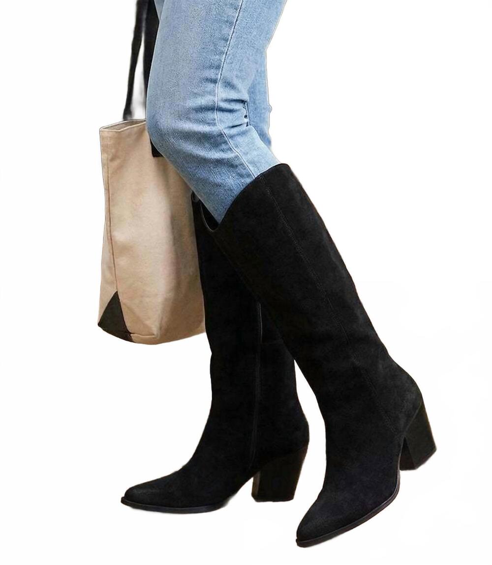 NEW SEYCHELLES women's begging you pointed toe western high boots in black - Picture 5 of 10